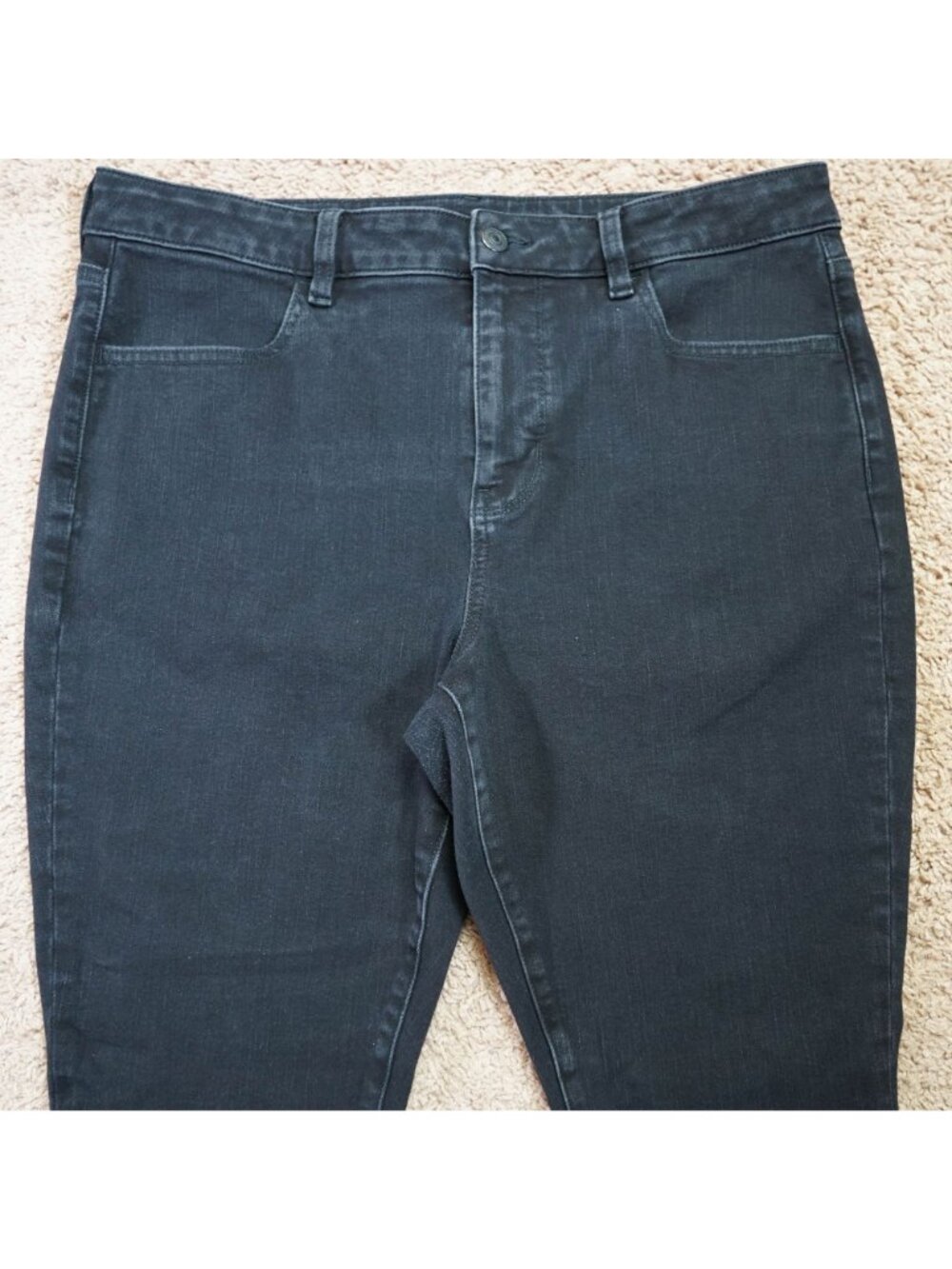 American Eagle Jeans Womens 14 Short Black High Rise Jegging Denim Stretch - Picture 3 of 10